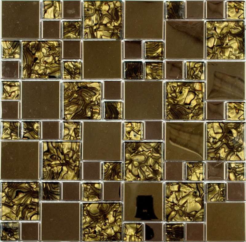 Мозаика NS Mosaic MS-612, цвет коричневый, поверхность глянцевая, квадрат, 300x300