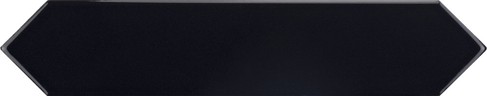 Керамическая плитка Equipe Arrow Black 25836, цвет чёрный тёмный, поверхность глянцевая, прямоугольник, 50x250