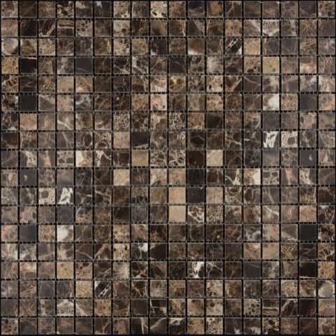 Мозаика Natural Mosaic Adriatica Emperador Dark (1,5X1,5) 7M022-15P, цвет коричневый тёмный, поверхность полированная, квадрат, 305x305