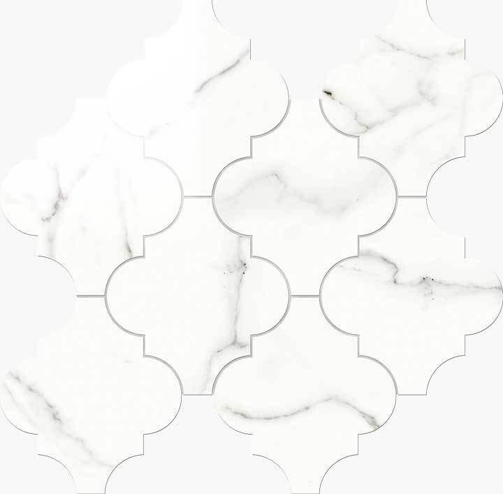 Мозаика Novabell Provenzale Statuario Lapp. IMP 006L, цвет белый, поверхность лаппатированная, прямоугольник, 300x324