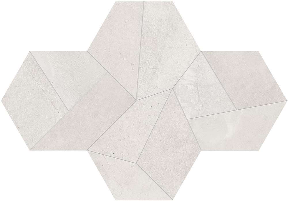 Мозаика Ergon Architect Resin Design Mini Tokyo White Naturale E27K, цвет белый, поверхность натуральная, шестиугольник, 170x226