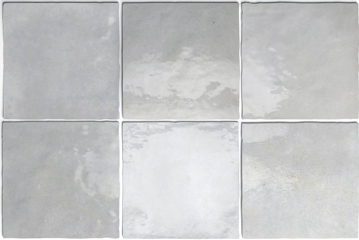 Керамическая плитка Equipe Artisan Alabaster 24459, цвет серый, поверхность глянцевая, квадрат, 132x132