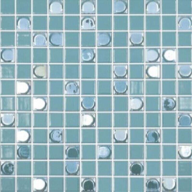 Мозаика Vidrepur Aura Mix №832, цвет бирюзовый, поверхность глянцевая, квадрат, 317x317