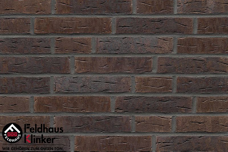 Клинкер Feldhaus Klinker Sintra Geo Nelino R669DF17, цвет чёрный, поверхность матовая, под кирпич, 52x240