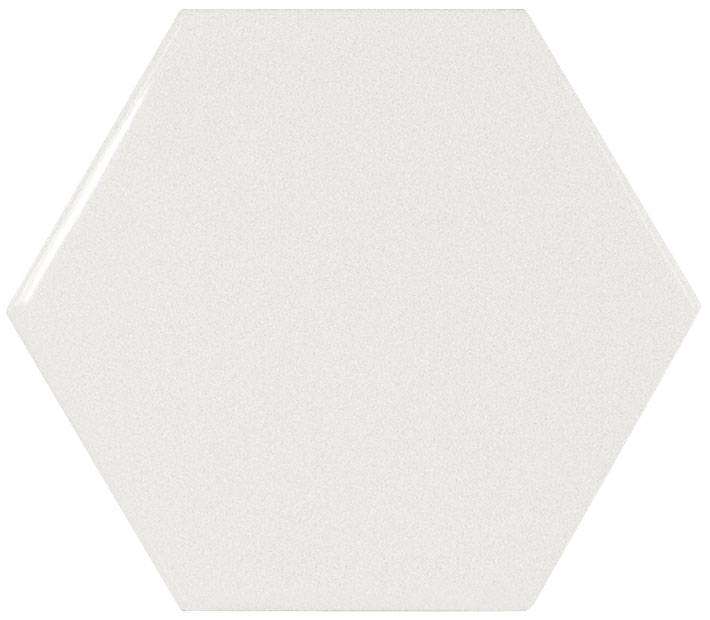 Керамическая плитка Equipe Scale Hexagon White 21911, цвет белый, поверхность глянцевая, шестиугольник, 107x124