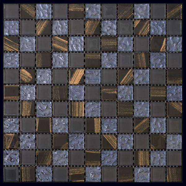 Мозаика Natural Mosaic Flash 5BD-113 (5BD-113T) (Стекло), цвет синий, поверхность глянцевая, квадрат, 300x300