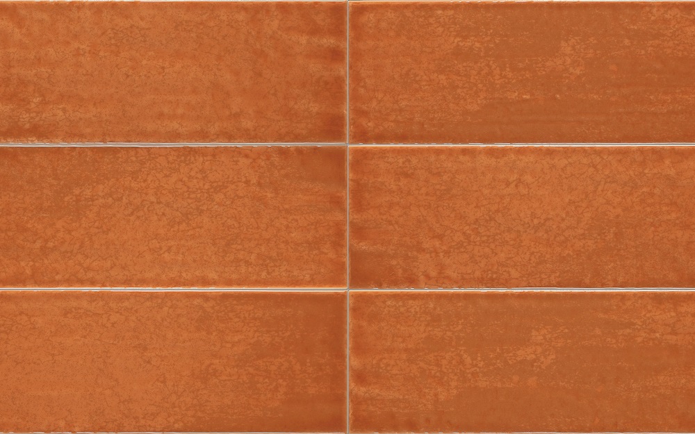 Керамическая плитка Iris Maiolica Arancio 754981, цвет оранжевый, поверхность глянцевая, прямоугольник, 100x300