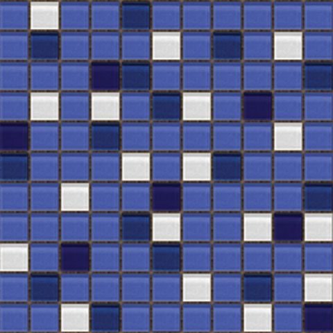 Мозаика Natural Mosaic Color Palette Mix CPM-219-4 (F-219-4) (Стекло), цвет синий, поверхность глянцевая, квадрат, 300x300