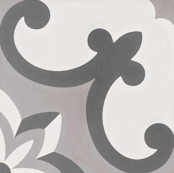 Керамогранит Wow Cement Tradition Decor 2 Grey 107950, цвет серый, поверхность матовая, квадрат, 185x185