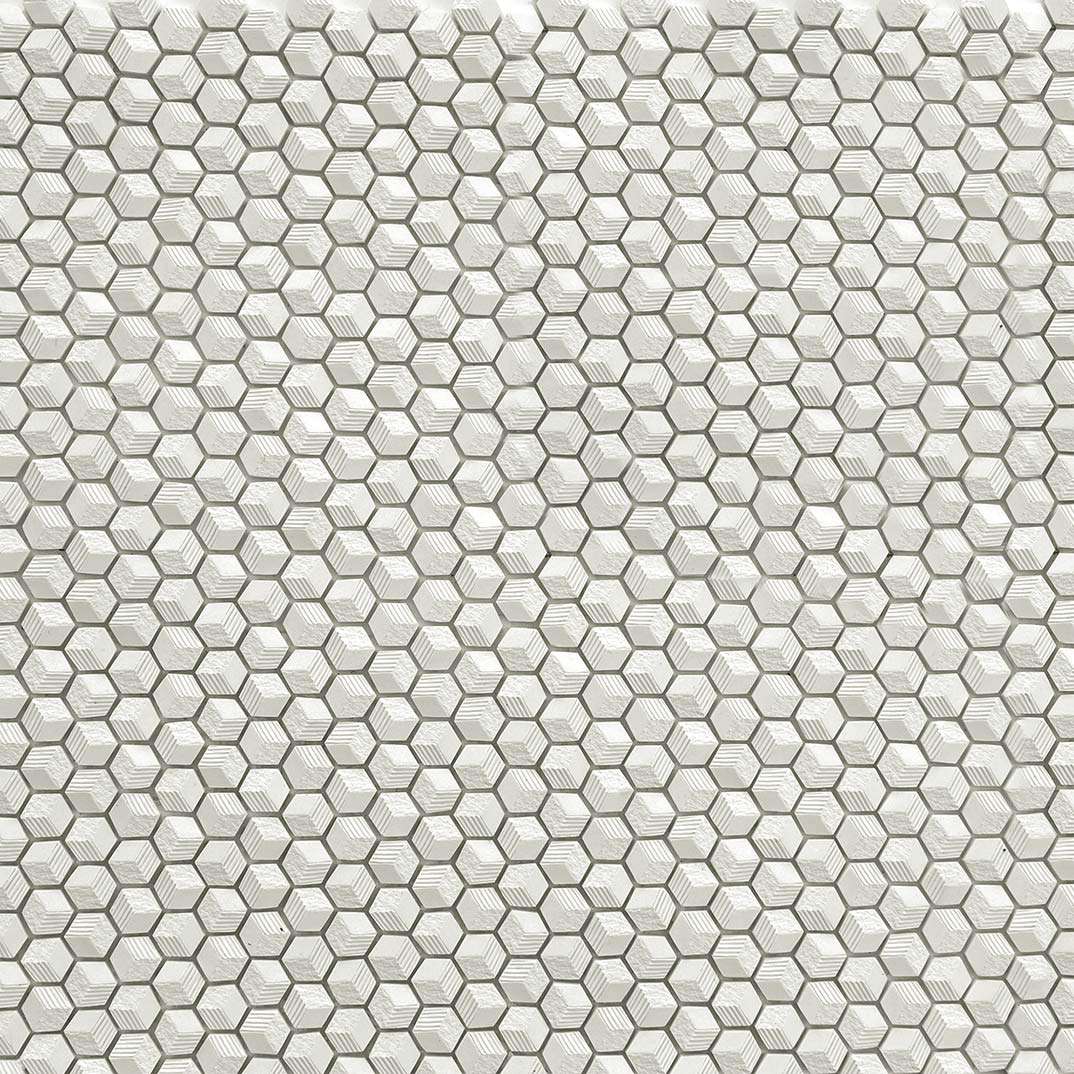 Мозаика Vallelunga Cube White Pixel 3900026, цвет белый, поверхность матовая, квадрат, 295x295