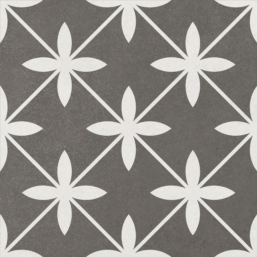 Керамическая плитка Creto Pixel 4 01-10-4-15-00-06-4220, цвет белый серый тёмный, поверхность матовая, квадрат, 200x200