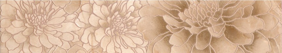 Бордюры Terracotta Бордюр Gloria Bloom, цвет бежевый, поверхность матовая, прямоугольник, 76x400