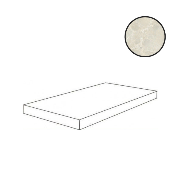Ступени Coliseumgres Da Vinci White Scalino Sx 620070002306, цвет белый, поверхность матовая, прямоугольник, 330x600