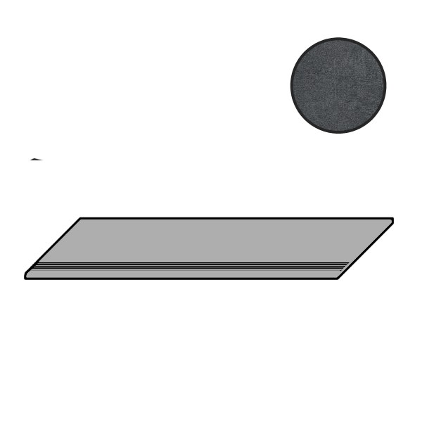 Ступени Piemme Concrete Step Black Nat 01011, цвет чёрный тёмный, поверхность матовая, прямоугольник, 300x600