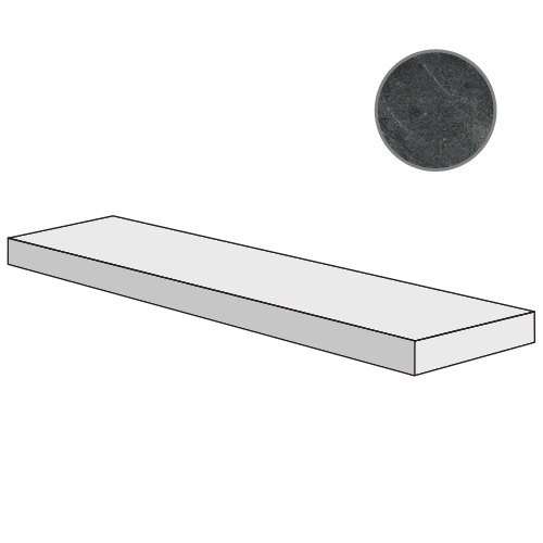 Ступени ABK Sensi Ang.Top Dx Pietra Grey Sable 1SR34703, цвет чёрный тёмный, поверхность натуральная, прямоугольник, 320x1200