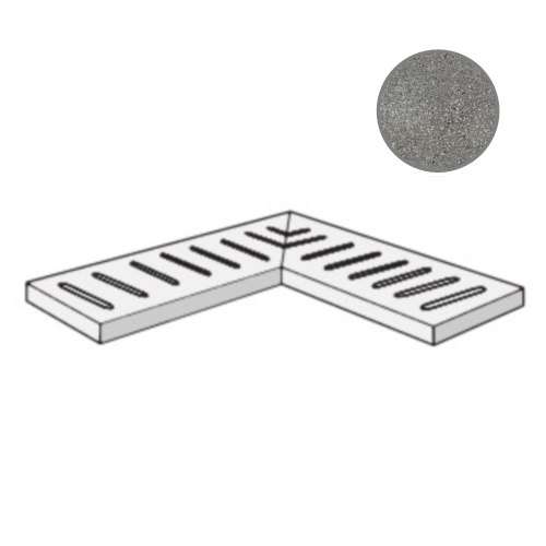 Спецэлементы ABK Out.20 Ang. Griglia Dx Blend Concrete Grey PF60007035, цвет серый, поверхность матовая, прямоугольник, 150x600