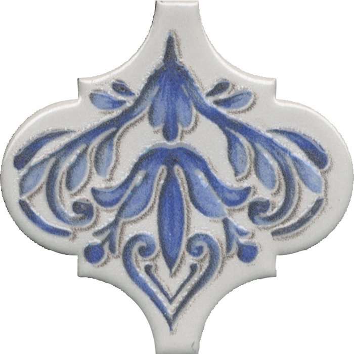 Декоративные элементы Kerama Marazzi Арабески Майолика 3 VT\A318\65000, цвет белый голубой, поверхность глянцевая, арабеска, 65x65