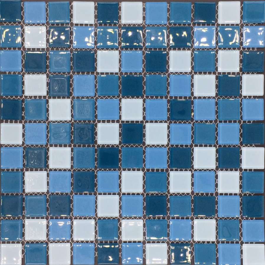 Мозаика Pixel Mosaic PIX005 Стекло (25x25 мм), цвет синий, поверхность глянцевая, квадрат, 300x300