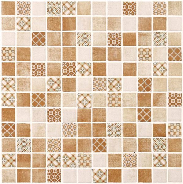 Мозаика Mosavit Graphic Riviere Cotto Decor, цвет коричневый, поверхность матовая, квадрат, 316x316
