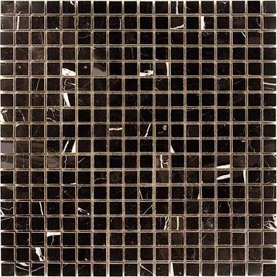 Мозаика Caramelle Mosaic Pietrine Nero Oriente Pol 15X15 4mm, цвет чёрный, поверхность полированная, квадрат, 305x305
