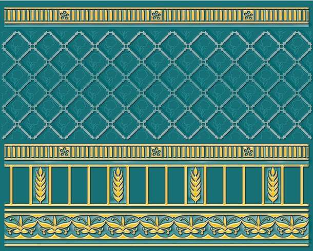 Бордюры Ceramique Imperiale Воспоминание 05-01-1-93-03-72-886-0, цвет бирюзовый, поверхность матовая, прямоугольник, 200x250