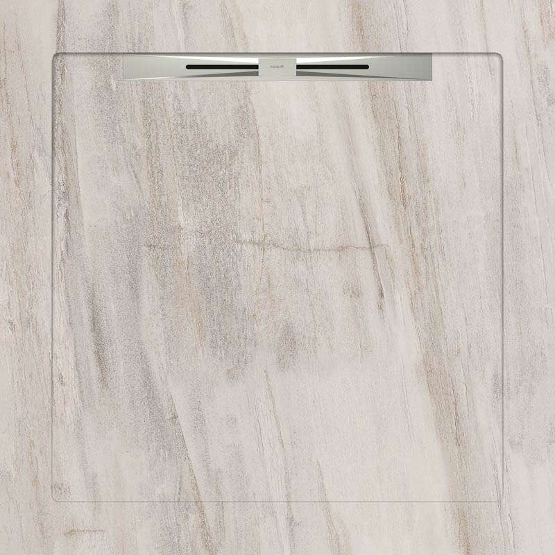 Спецэлементы Aquanit Hill White Slope Line, цвет серый, поверхность матовая, квадрат, 900x900