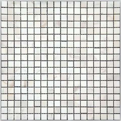 Мозаика Natural Mosaic I-Тilе (1,5X1,5) 4M001-15T, цвет белый, поверхность матовая, квадрат, 298x298