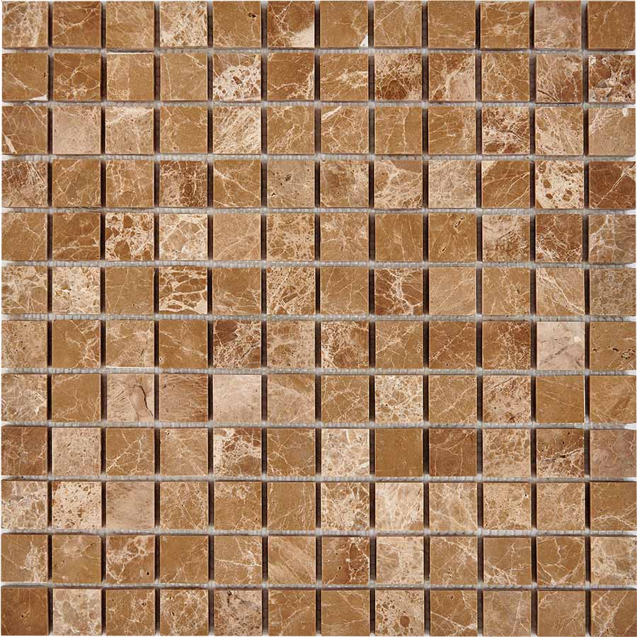 Мозаика Pixel Mosaic PIX222 Мрамор (23x23 мм), цвет коричневый, поверхность глянцевая, квадрат, 305x305