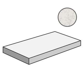 Ступени Italon Charme Extra Carrara Scalino Angolare DX 620070000981, цвет белый, поверхность матовая, прямоугольник с капиносом, 330x600