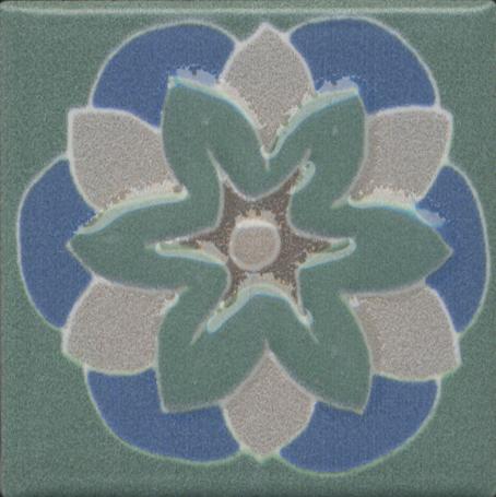 Вставки Kerama Marazzi Анвер 6 зеленый OS\B176\21052, цвет бежевый зелёный синий, поверхность матовая, квадрат, 49x49