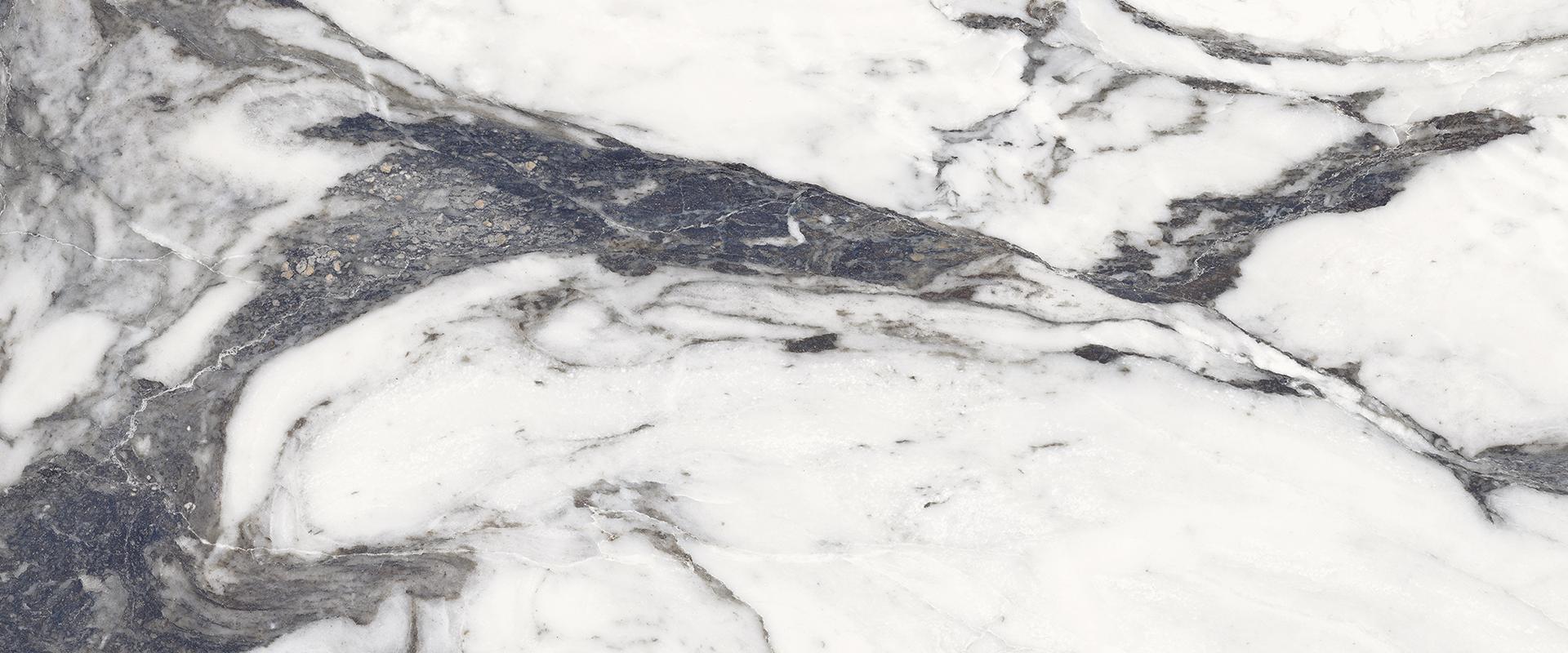 Широкоформатный керамогранит Provenza Unique Marble Bianco Siena Lappato EKRH, цвет чёрный, поверхность лаппатированная, прямоугольник, 1200x2780