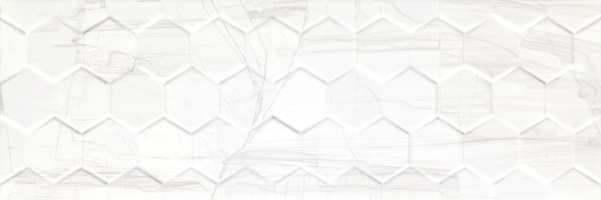 Керамическая плитка Ceramika Konskie Brennero White Hexagon, цвет белый, поверхность глянцевая, прямоугольник, 250x750