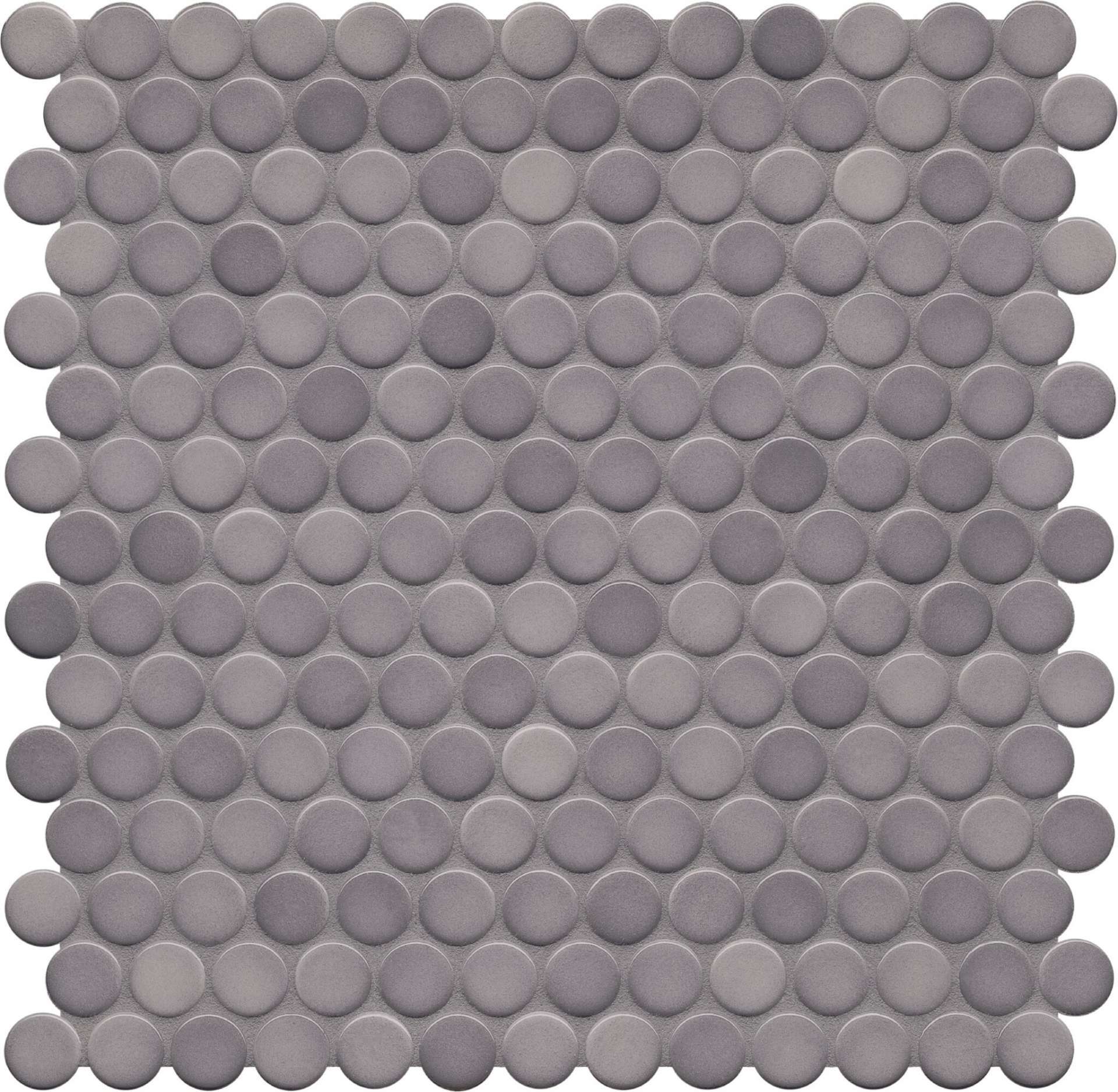 Мозаика Jasba Loop Diamantgrau 40025H-44, цвет серый, поверхность глянцевая, круг и овал, 312x316