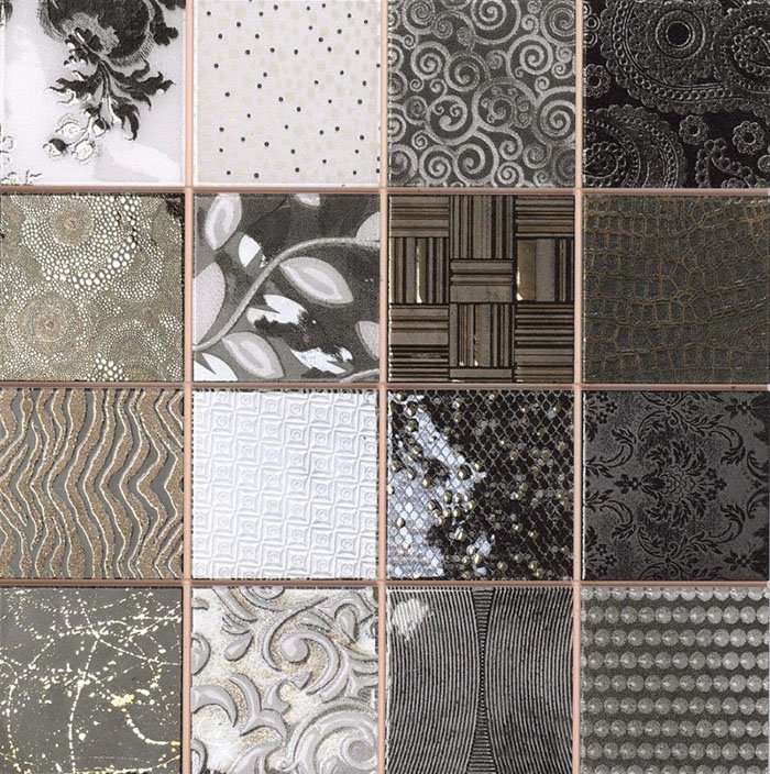 Мозаика Dune Ceramic Mosaics Tiffany Black 186637, цвет коричневый, поверхность глянцевая, квадрат, 281x281