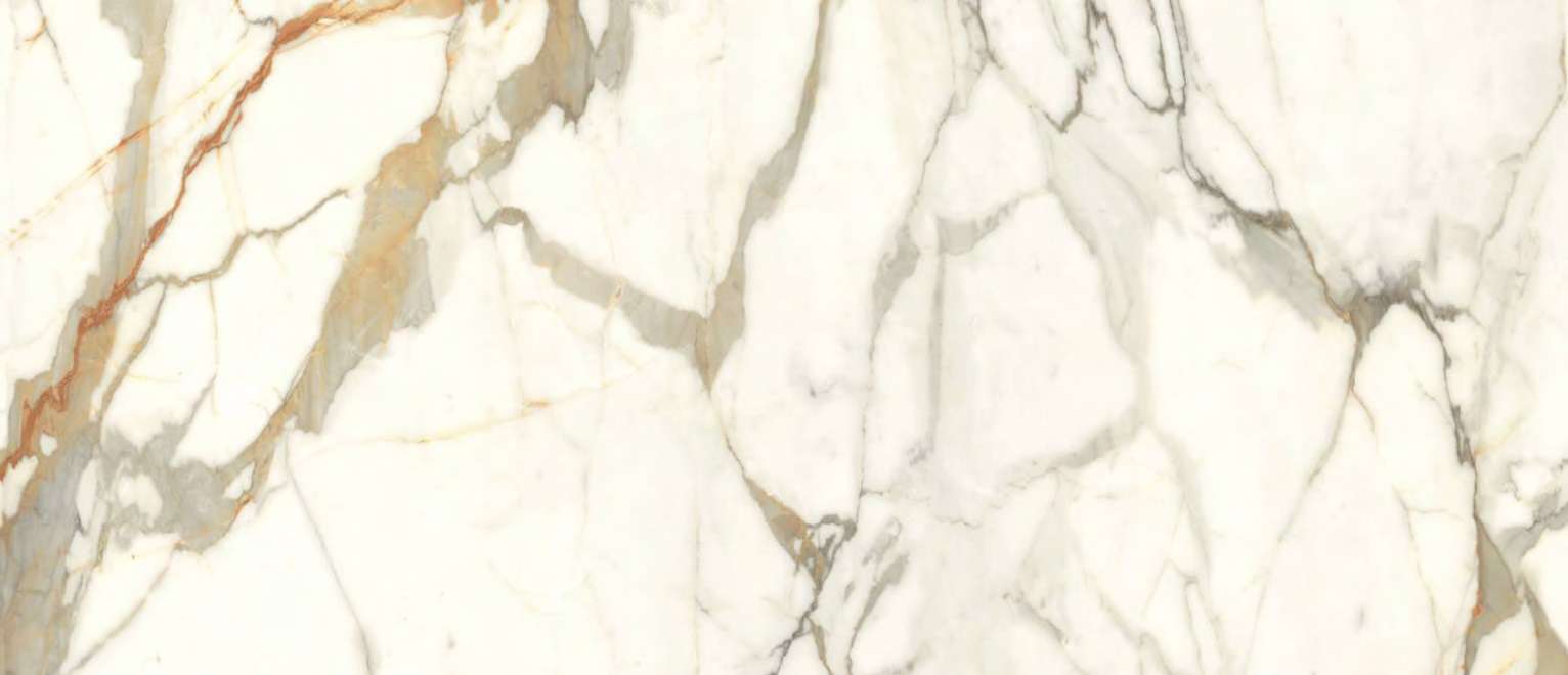 Широкоформатный керамогранит VVS Ceramic Nemi Vs Scs Calacatta Aura-A 9mm, цвет коричневый бежевый, поверхность глянцевая, прямоугольник, 1200x2780