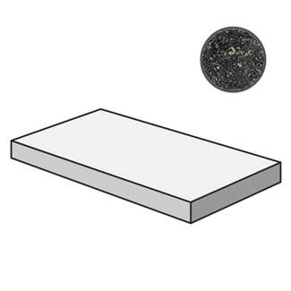 Ступени Italon Room Black Stone Scalino Angolare SX 620070001226, цвет чёрный тёмный, поверхность патинированная, прямоугольник с капиносом, 330x600