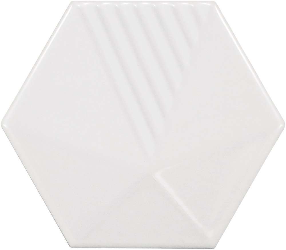 Керамическая плитка Equipe Magical 3 Umbrella White Matt 23030, цвет белый, поверхность матовая 3d (объёмная), шестиугольник, 107x124