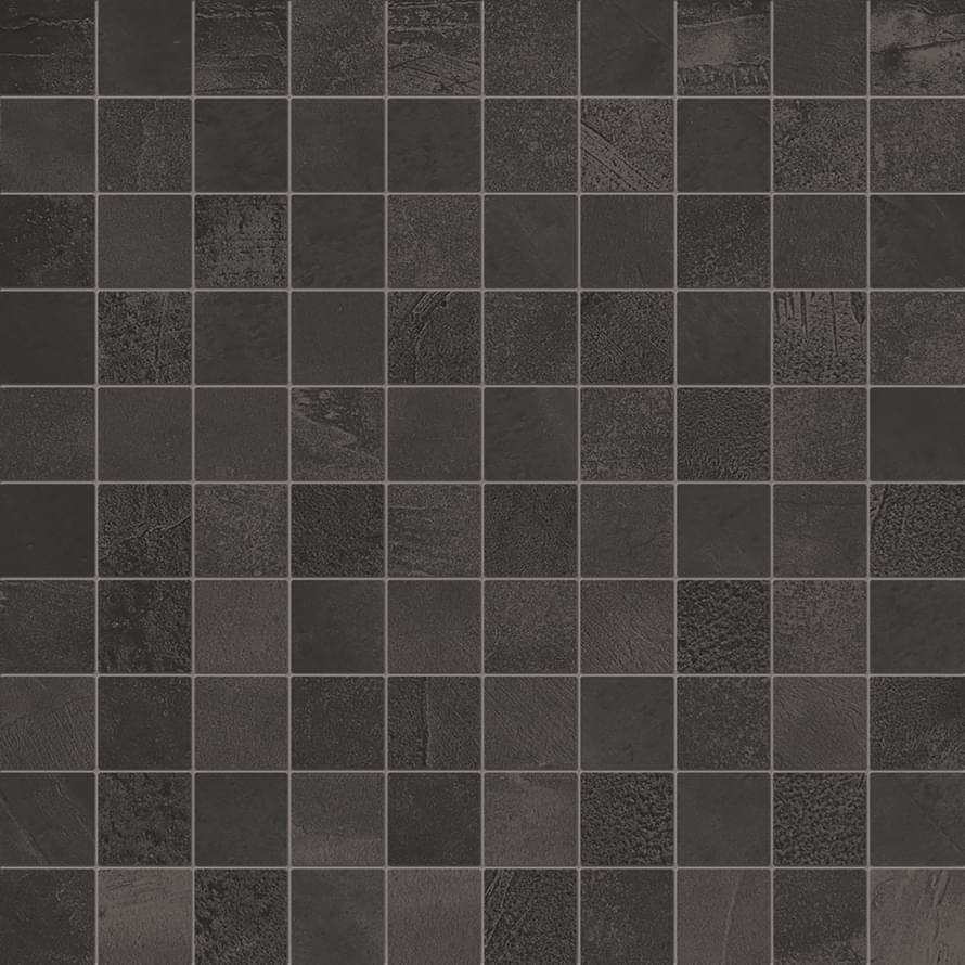 Мозаика Ergon Architect Resin Mosaico Bruxelles Black Lappato E2G5, цвет чёрный, поверхность лаппатированная, квадрат, 300x300