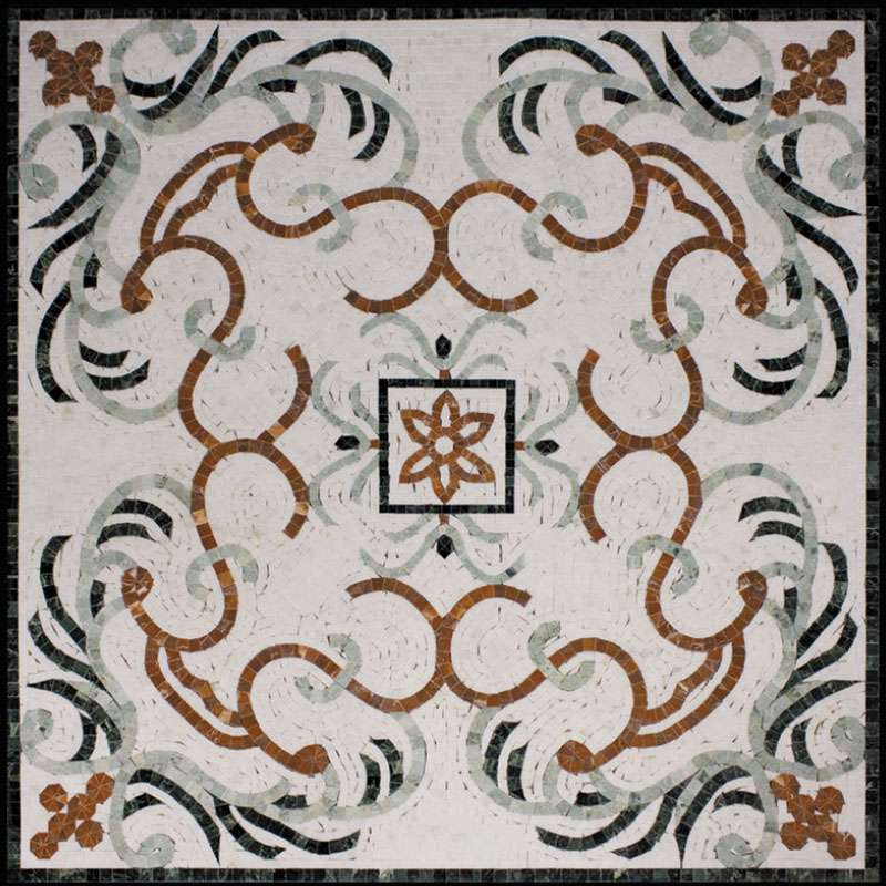 Мозаика Natural Mosaic Мозаичные ковры PH-01 (PL-1P), цвет разноцветный, поверхность полированная, квадрат, 1000x1000