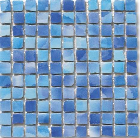 Мозаика Ker-av Frammenti&Riflessi Oltremare su Rete (2,5X2,5) KER-9025, цвет синий, поверхность глянцевая, квадрат, 300x300