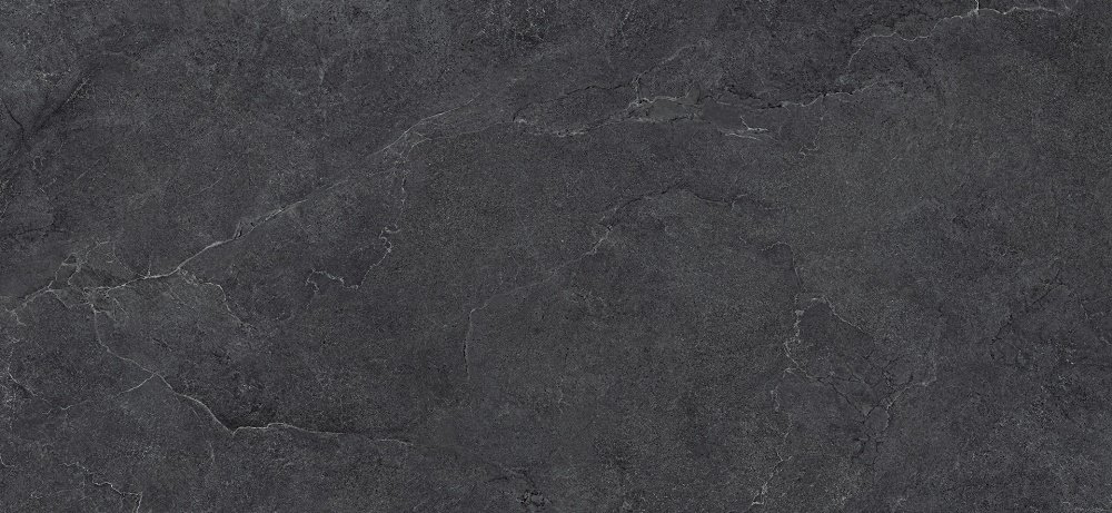 Широкоформатный керамогранит Kerlite Lithos Carbon Nat, цвет серый, поверхность матовая, прямоугольник, 1200x2600