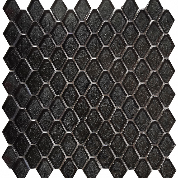 Мозаика Caramelle Mosaic Alchimia Diamanti nero (Стекло), цвет чёрный, поверхность глянцевая матовая, ромб, 282x310