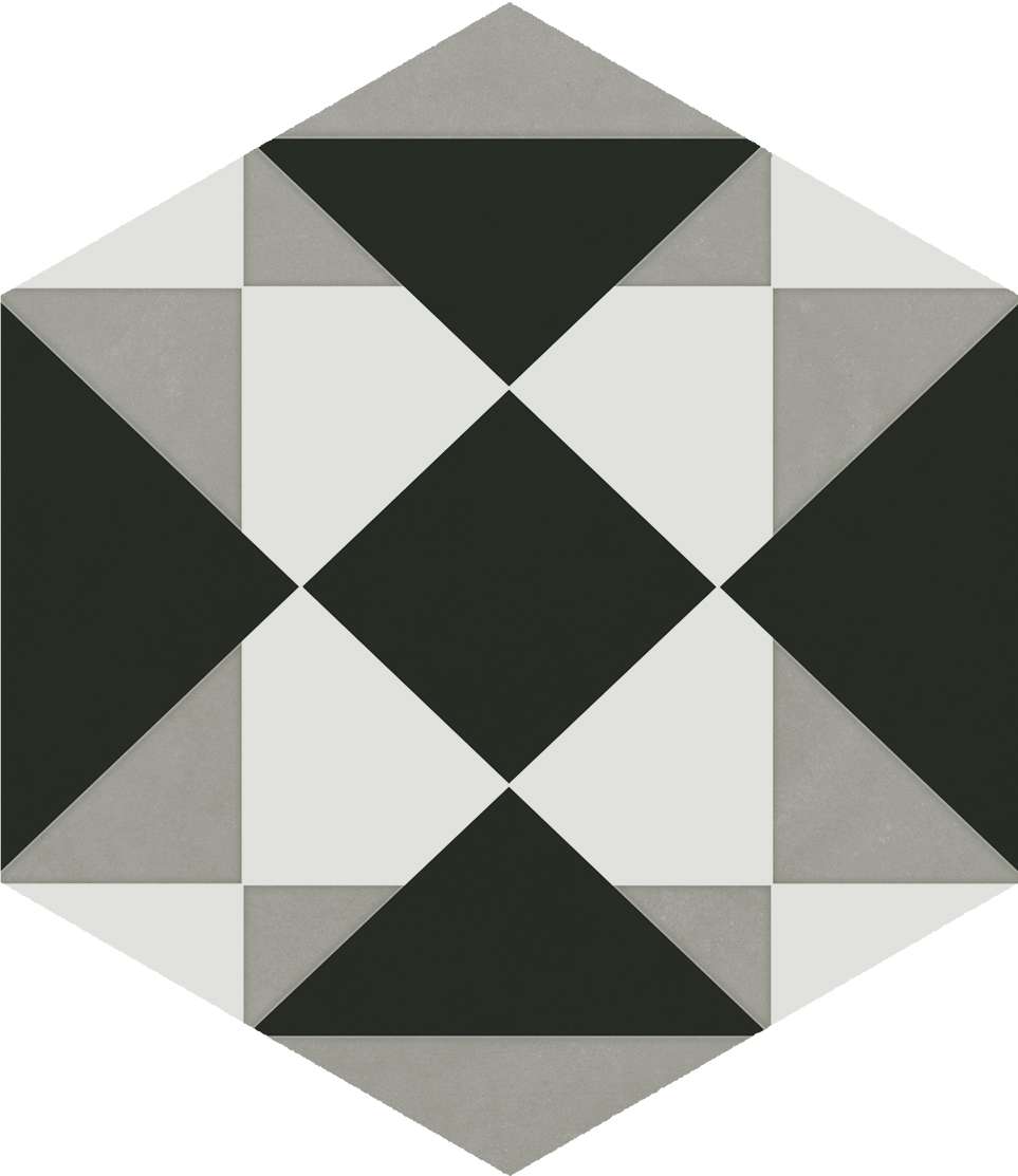 Декоративные элементы Kerama Marazzi Кальсада 3 VT\A285\SG1010, цвет белый серый чёрный, поверхность натуральная, шестиугольник, 104x120