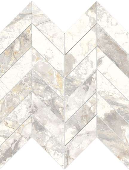 Мозаика Edimax Golden Age Mosaico Schevron White, цвет белый, поверхность матовая, квадрат, 300x310