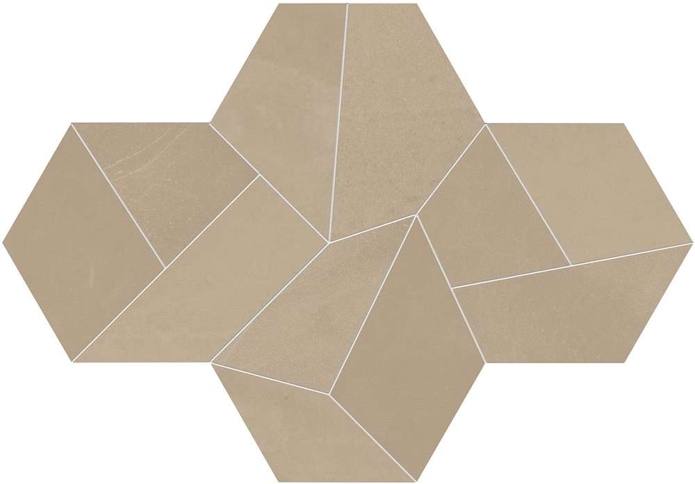 Мозаика Ergon Architect Resin Design Mini New York Sand Naturale E27L, цвет бежевый, поверхность натуральная, шестиугольник, 170x226