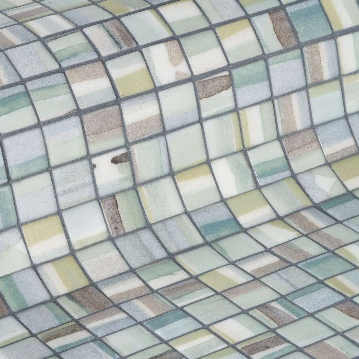 Мозаика Ezarri Aquarelle Pigment, цвет белый серый, поверхность матовая рельефная, прямоугольник, 313x495