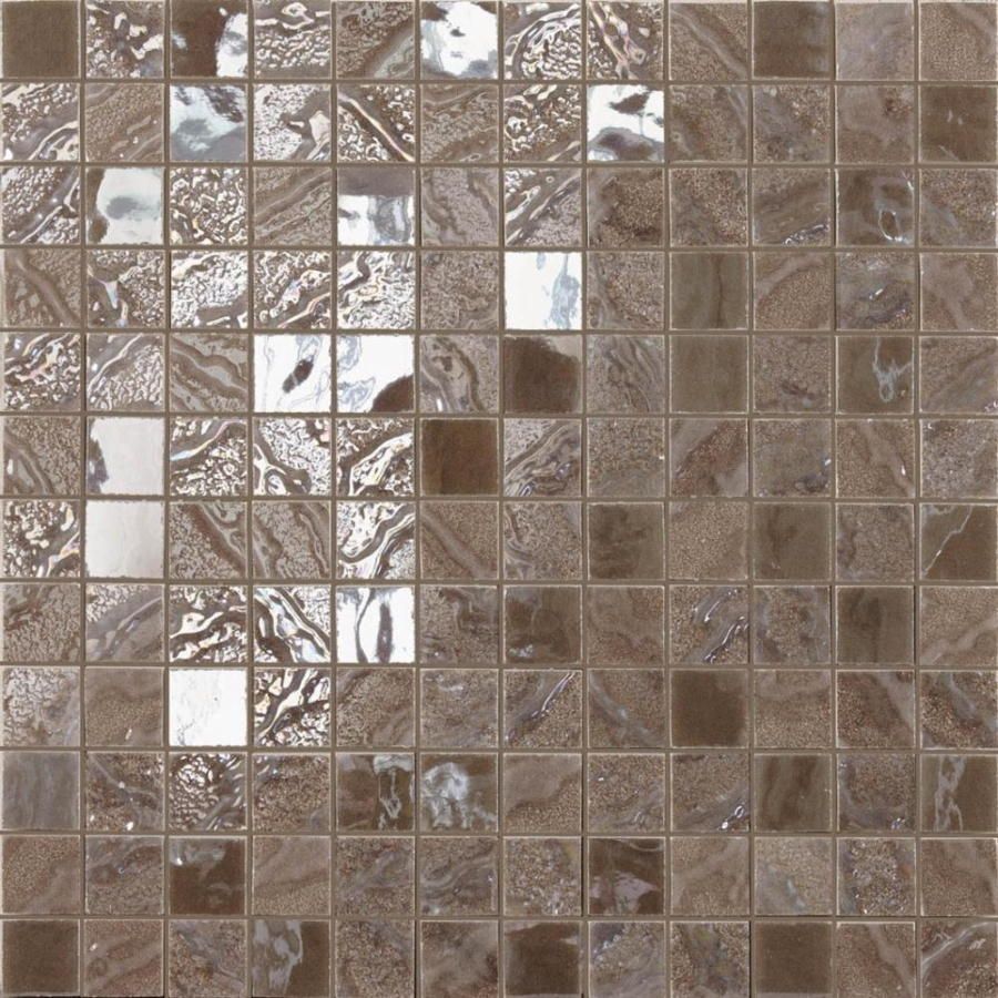 Мозаика Supergres Four Seasons Mosaico Wood FSWO, цвет коричневый, поверхность глянцевая, квадрат, 300x300