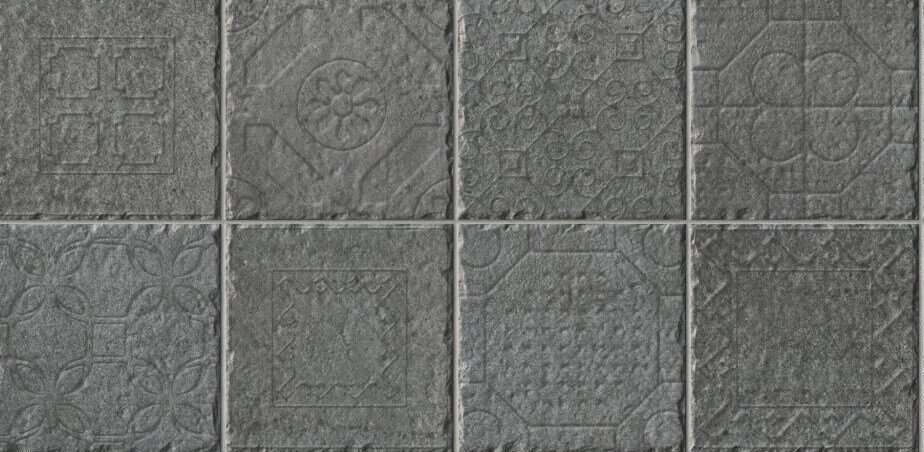 Декоративные элементы Cir Reggio Nell Emilia Pieve Dec. Mix 1060208, цвет серый, поверхность матовая, квадрат, 200x200