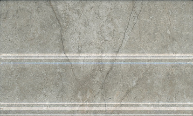 Бордюры Kerama Marazzi Кантата плинтус серый светлый глянцевый FMB033, цвет серый, поверхность глянцевая, прямоугольник, 150x250