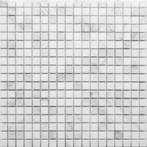 Мозаика Caramelle Mosaic Pietrine Dolomiti Blanco Mat 15X15 4mm, цвет белый, поверхность матовая, квадрат, 305x305